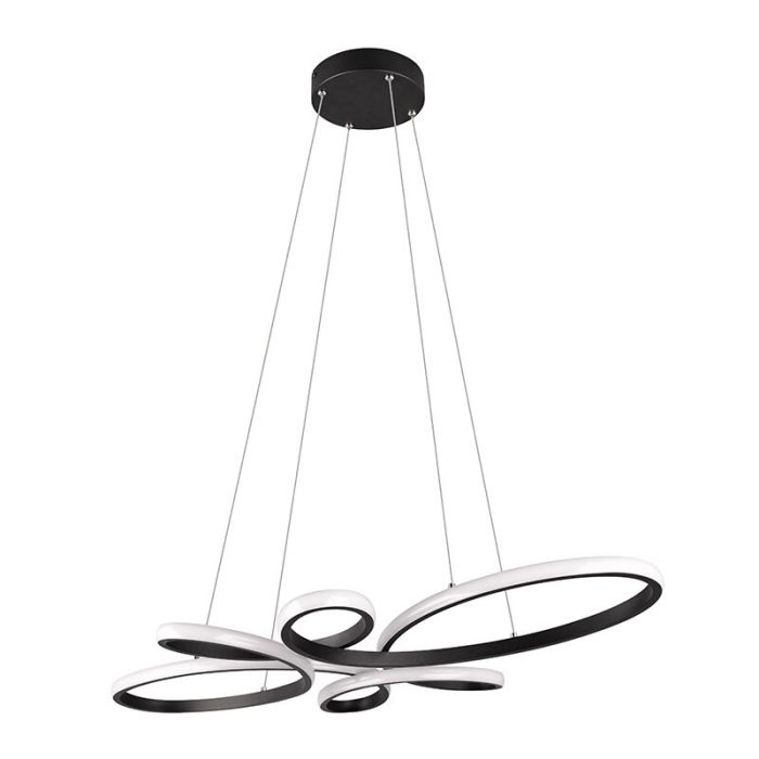 Black dining table hanging lamp design, Vikash, 32W, 3000K LED, 3-step dimmable