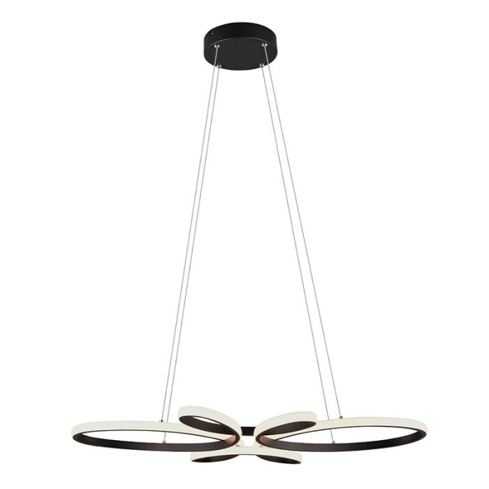 Black dining table hanging lamp design, Vikash, 32W, 3000K LED, 3-step dimmable