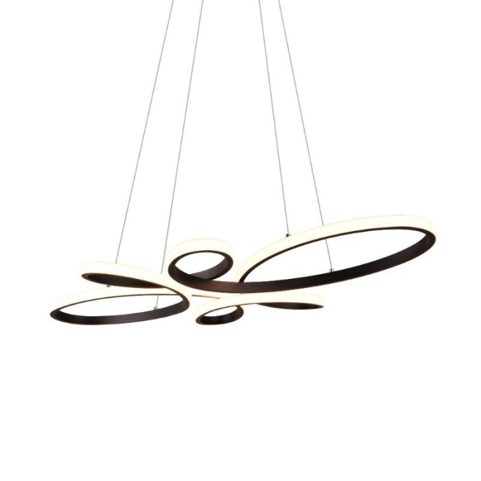 Black dining table hanging lamp design, Vikash, 32W, 3000K LED, 3-step dimmable