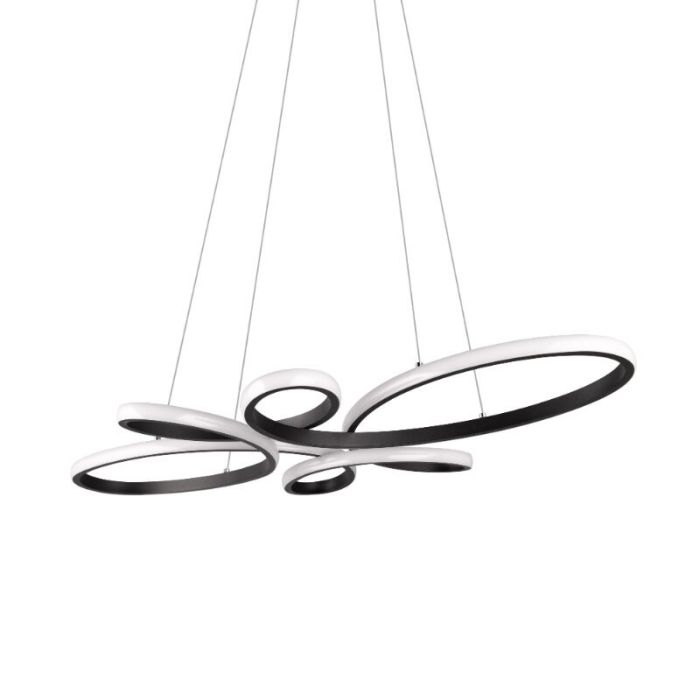 Black dining table hanging lamp design, Vikash, 32W, 3000K LED, 3-step dimmable