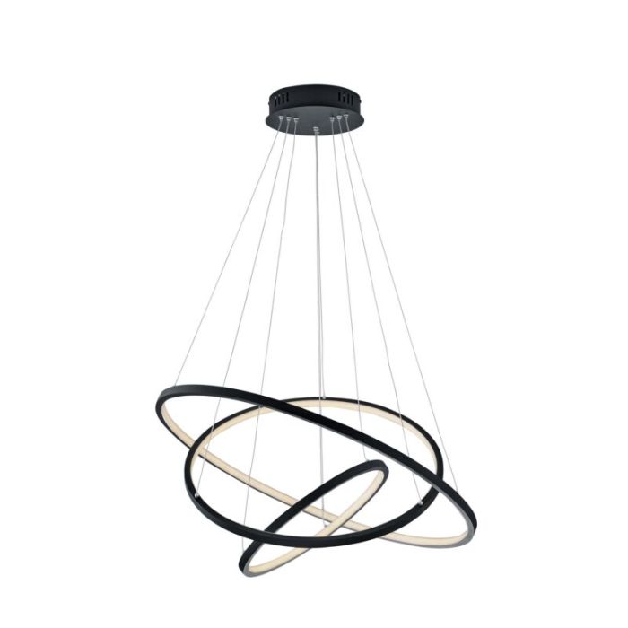 Anthracite pendant light modern, Harold, 80W, RGBW LED, with remote control