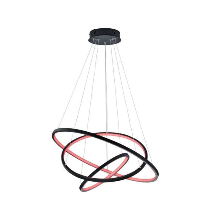 Anthracite pendant light modern, Harold, 80W, RGBW LED, with remote control