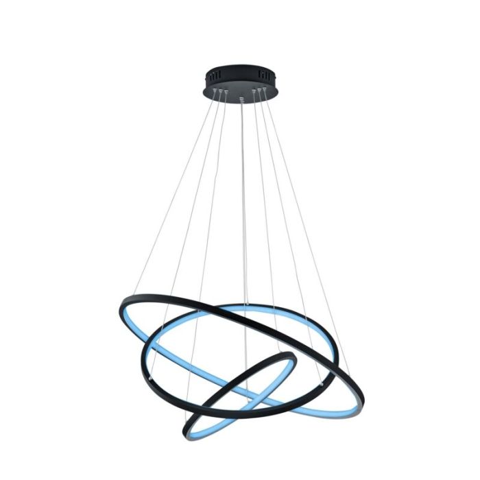Anthracite pendant light modern, Harold, 80W, RGBW LED, with remote control