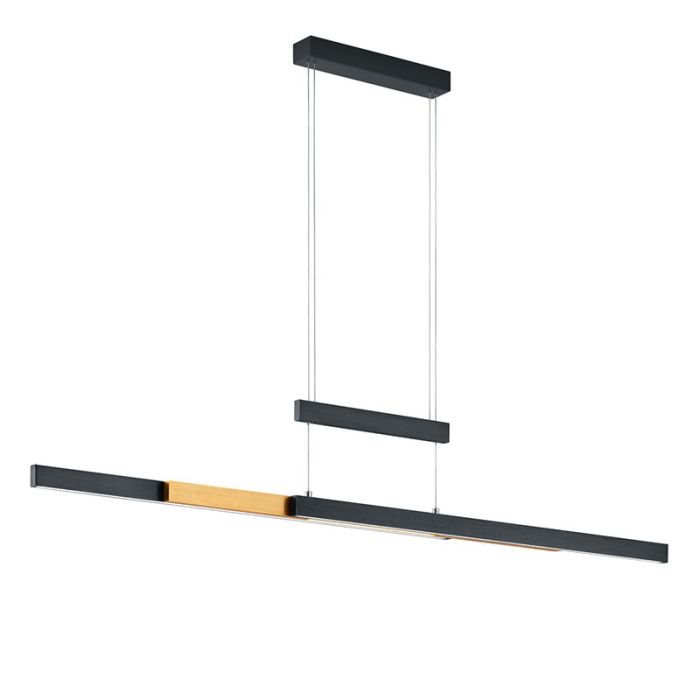 Black dining table hanging lamp modern, Jessey, 45W, warm to cold white adjustable LED