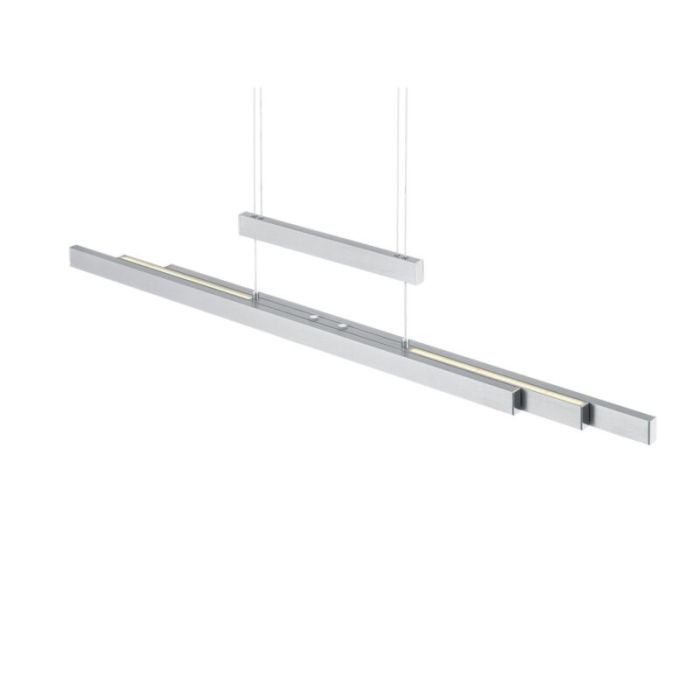 Nickel dining table hanging lamp modern, Jessey, 42W, warm to cold white adjustable LED, with touch dimmer