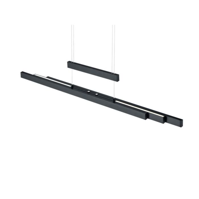 Black pendant light modern, Jessey, 42W, warm to cold white adjustable LED, with touch dimmer