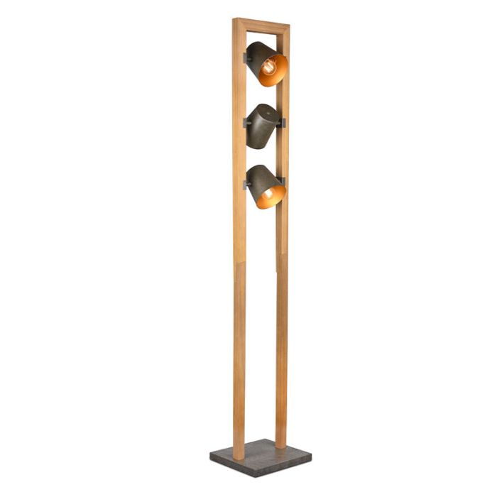 Nickel reading floor lamp vintage, Keira, with switch