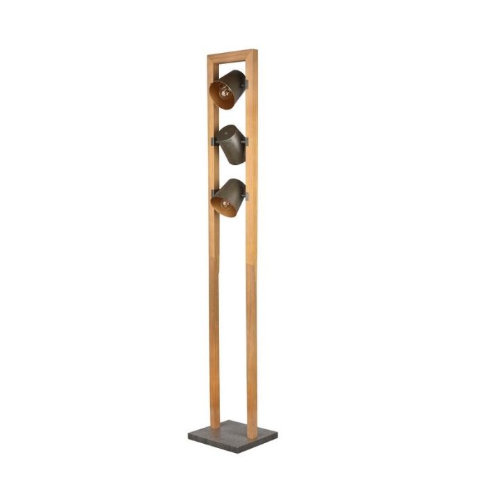 Nickel reading floor lamp vintage, Keira, with switch