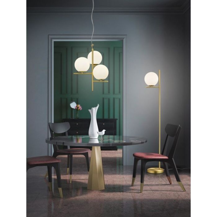 Brass floor lamp modern, Silkis, with switch