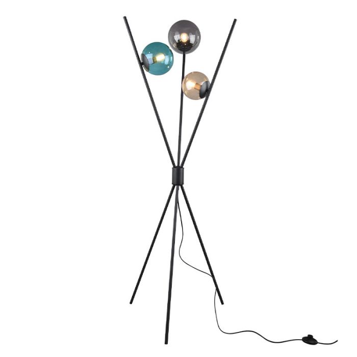 Grey floor lamp modern, Larans, with switch