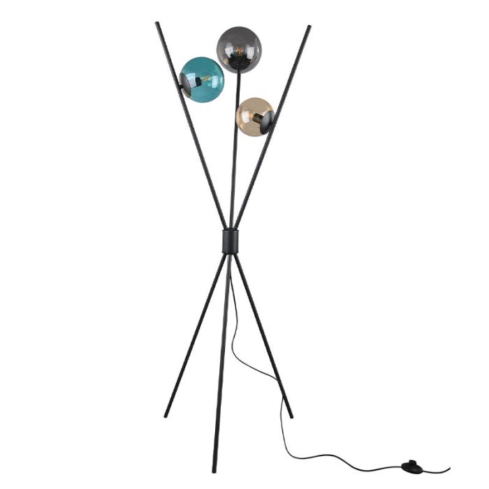 Grey floor lamp modern, Larans, with switch