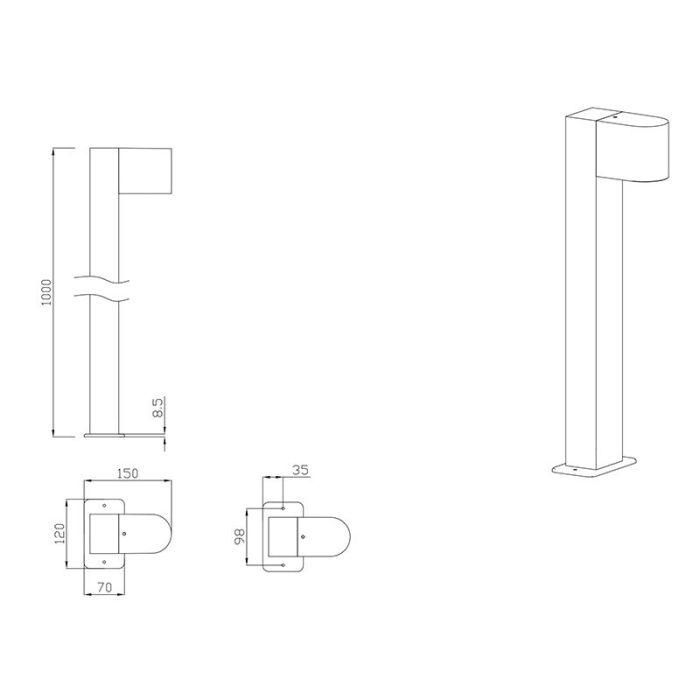 Anthracite outdoor light modern, Laurien, IP44