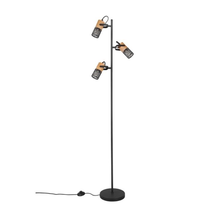 Black floor lamp vintage, Jessica, with switch