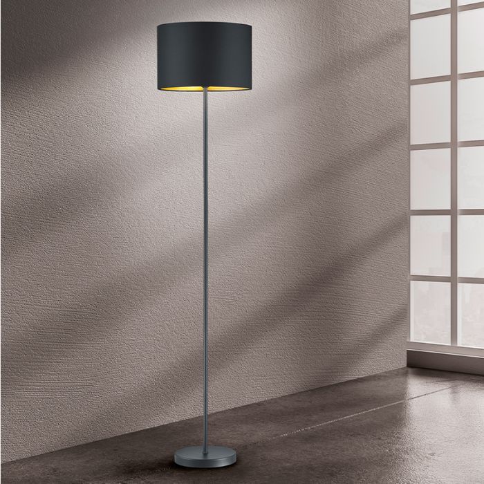 Black floor lamp modern, Jeany, with switch