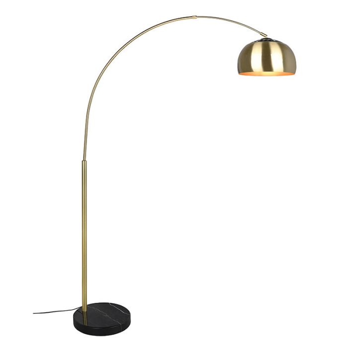 Brass arc floor lamp modern, Myrthe, with switch