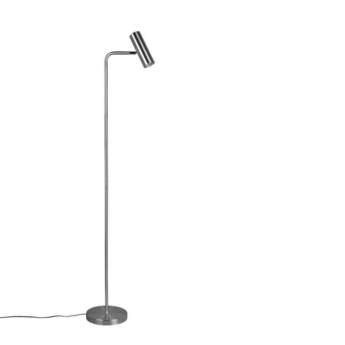 Nickel floor lamp modern, Kaso, with switch
