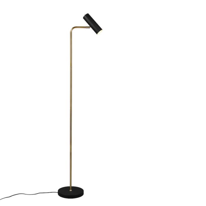 Brass floor lamp modern, Kaso, with switch