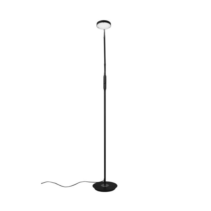 Black reading floor lamp modern, Bilge, 12W, warm to cold white adjustable LED, with touch dimmer