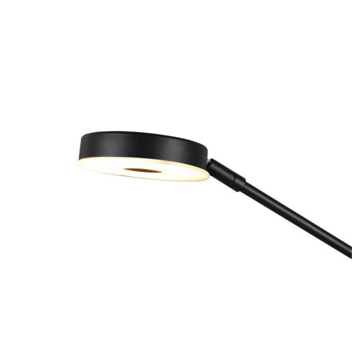 Black reading floor lamp modern, Yazid, 32W, adjustable light colour LED, with touch dimmer
