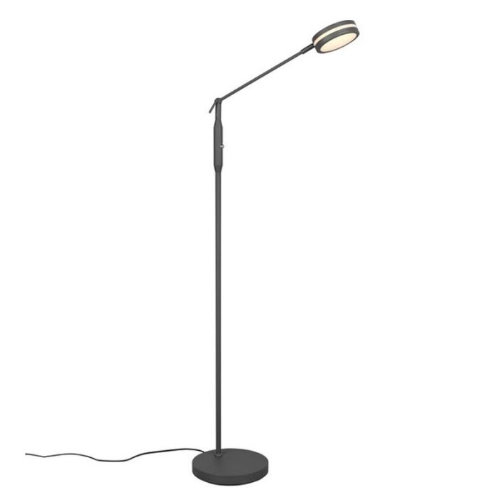 Anthracite reading floor lamp modern, Marjon, 6W, warm to cold white adjustable LED, with touch dimmer