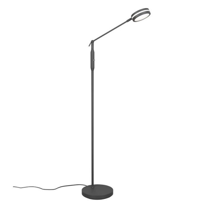 Anthracite reading floor lamp modern, Marjon, 6W, warm to cold white adjustable LED, with touch dimmer