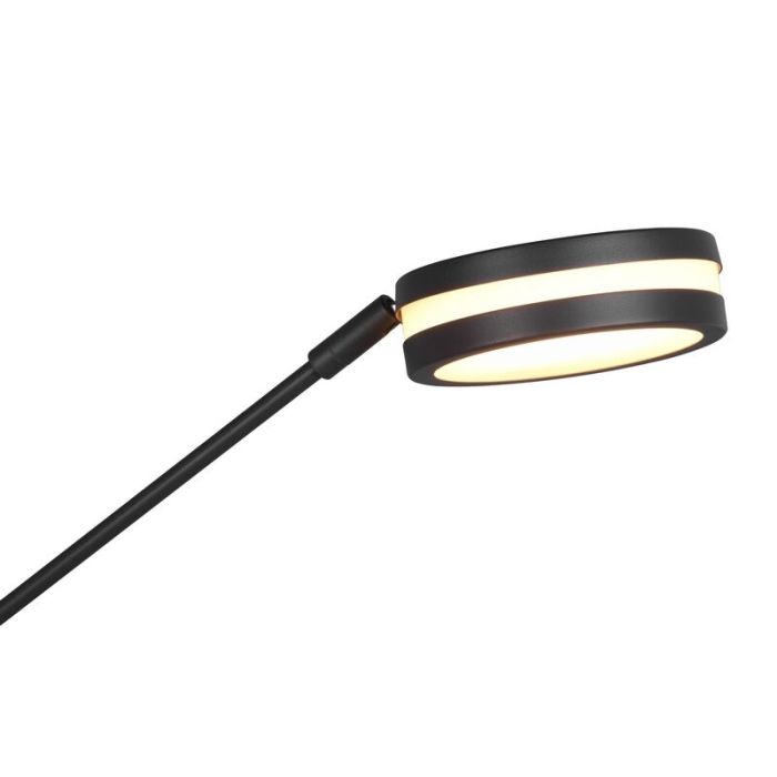 Anthracite reading floor lamp modern, Marjon, 35W, warm to cold white adjustable LED, with touch dimmer