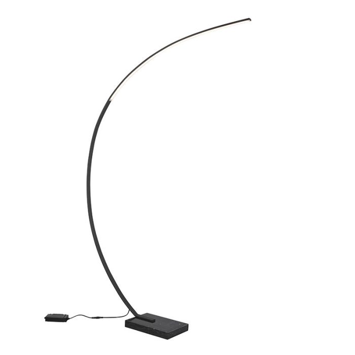 Black arc floor lamp modern, Yoel, 18W, 3000K LED, with switch