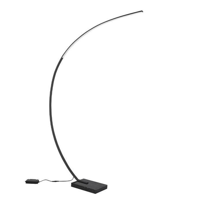 Black arc floor lamp modern, Yoel, 18W, 3000K LED, with switch
