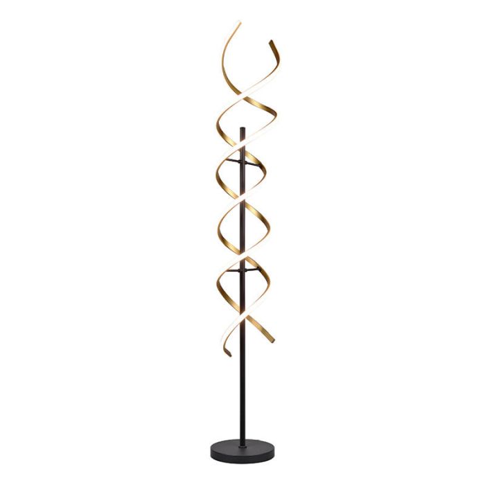 Brass floor lamp design, Sylvian, 32W, warm to cold white adjustable LED, with touch dimmer