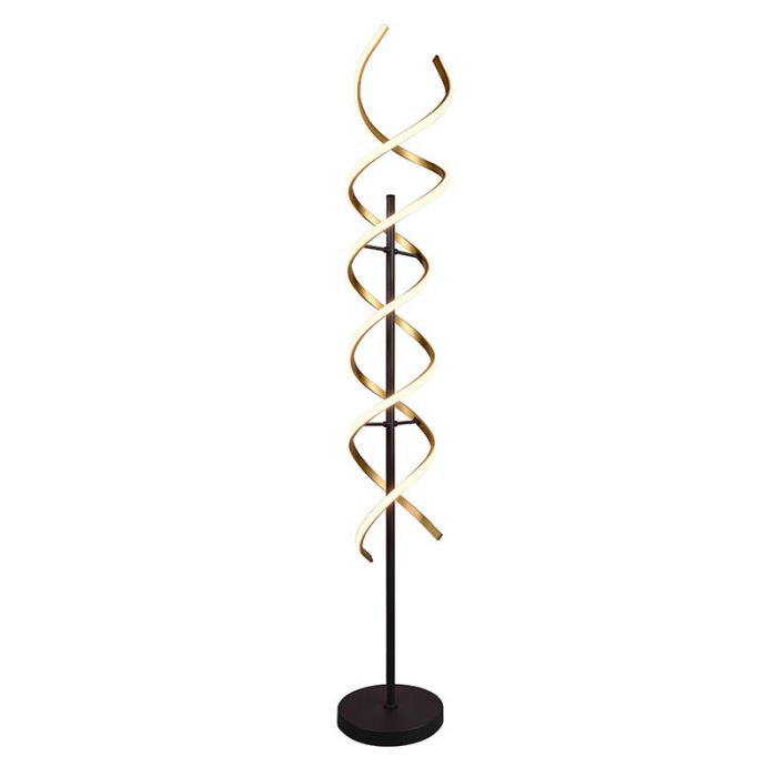 Brass floor lamp design, Sylvian, 32W, warm to cold white adjustable LED, with touch dimmer