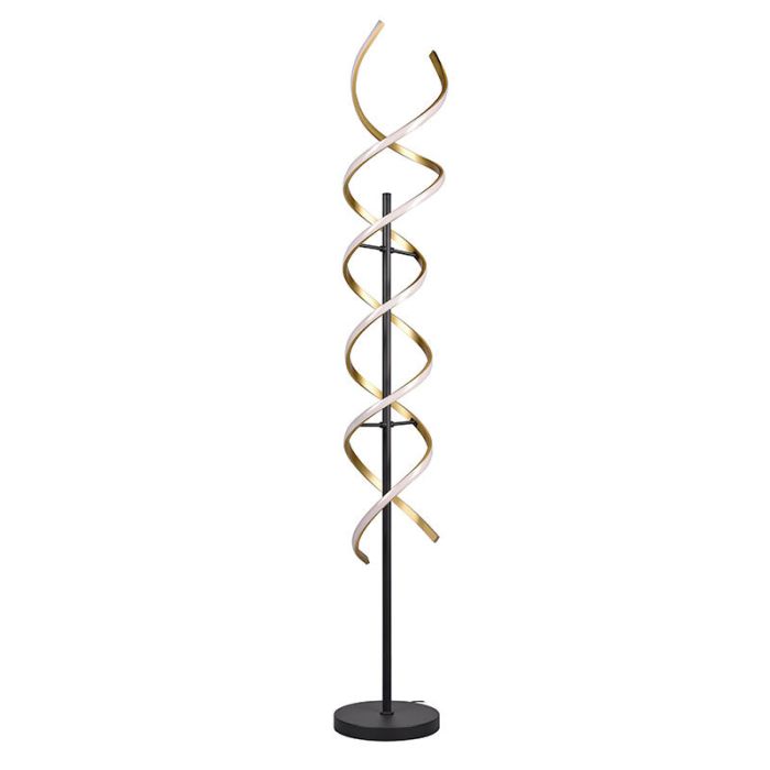 Brass floor lamp design, Sylvian, 32W, warm to cold white adjustable LED, with touch dimmer