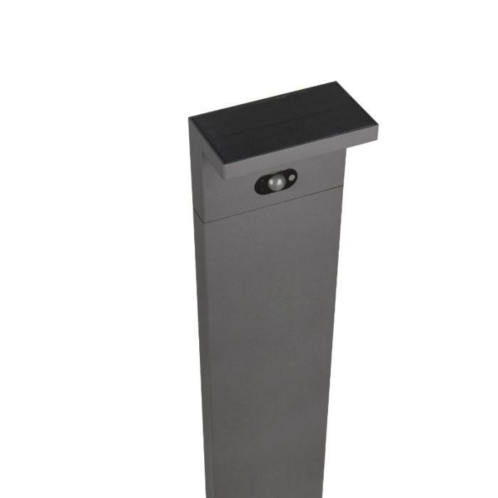 Anthracite solar outdoor floor lamp modern, Nesrin, 5W, white switch LED, IP65