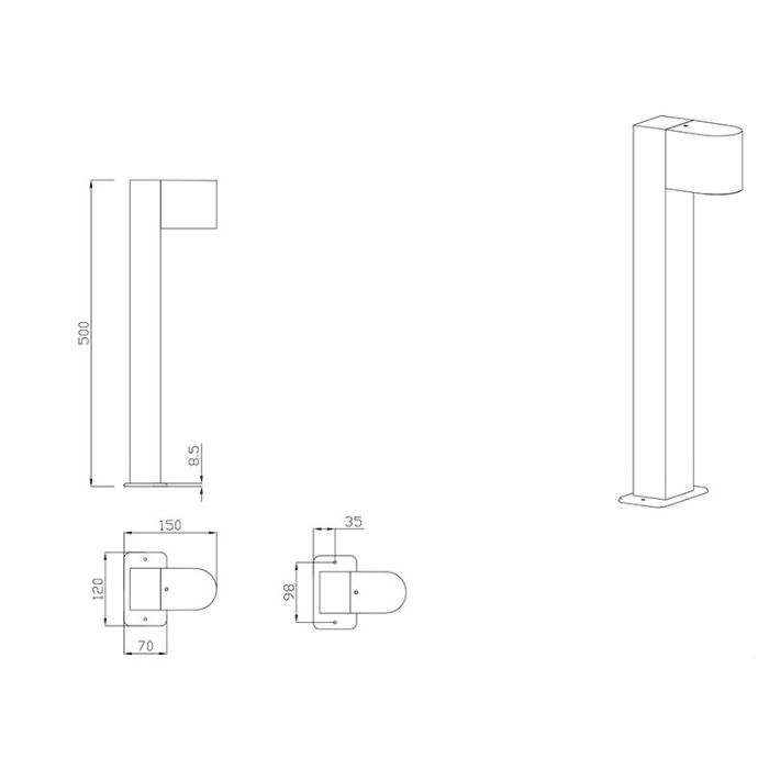 Anthracite outdoor light modern, Laurien, IP44