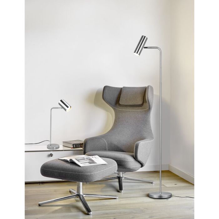 Nickel table lamp modern, Kaso, with switch