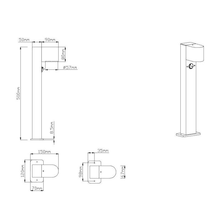 Anthracite outdoor floor lamp with motion sensor modern, Laurien, IP44