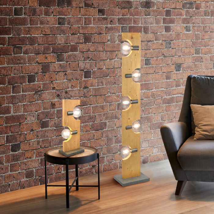 Wood table lamp brown, Dyonne
