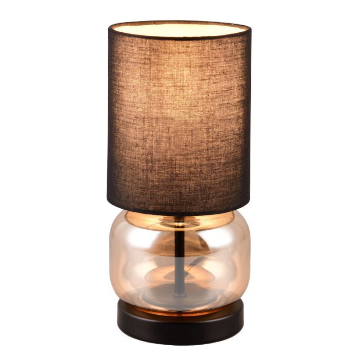 Black table lamp retro, Vita, with switch