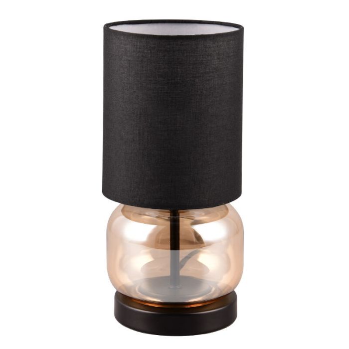 Black table lamp retro, Vita, with switch
