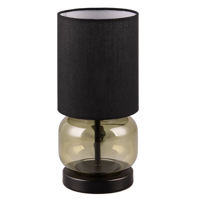 Black table lamp retro, Vita, with switch