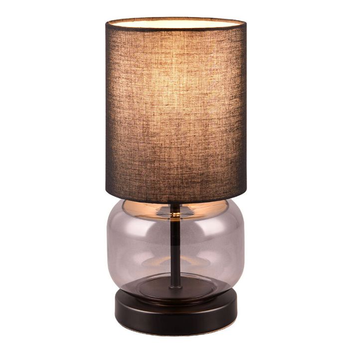 Black table lamp retro, Vita, with switch