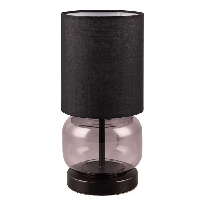 Black table lamp retro, Vita, with switch