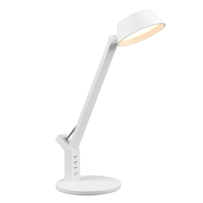 White desk lamp modern, Lindi, 5W, warm to cold white adjustable LED, with touch dimmer