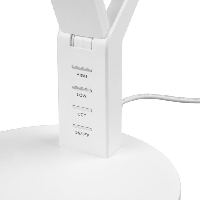 White desk lamp modern, Lindi, 5W, warm to cold white adjustable LED, with touch dimmer
