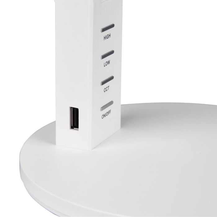 White desk lamp modern, Lindi, 5W, warm to cold white adjustable LED, with touch dimmer