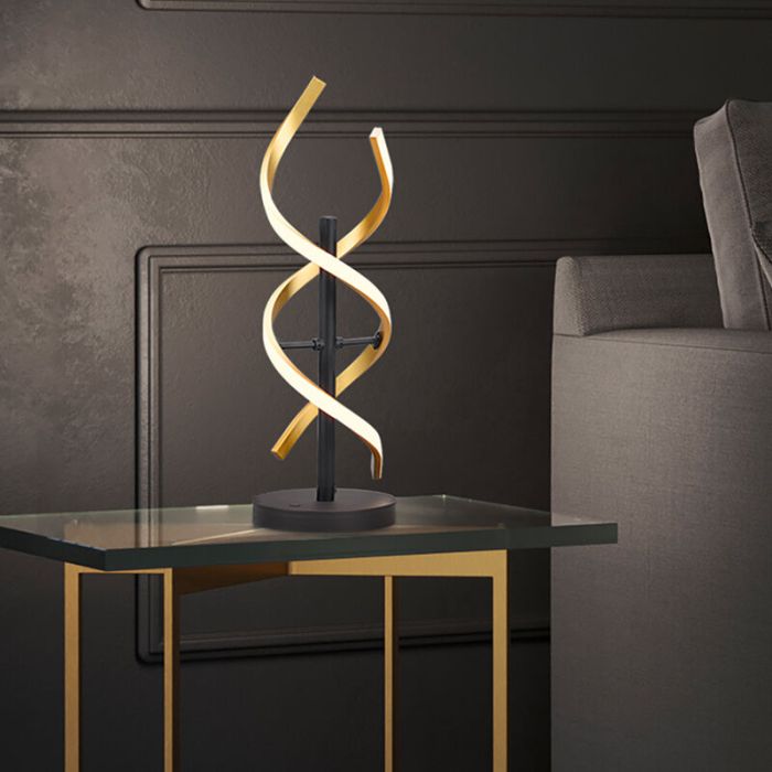 Brass table lamp design, Sylvian, 20W, warm to cold white adjustable LED, with touch dimmer