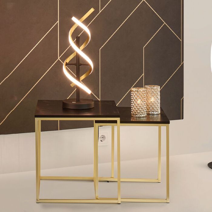 Brass table lamp design, Sylvian, 20W, warm to cold white adjustable LED, with touch dimmer