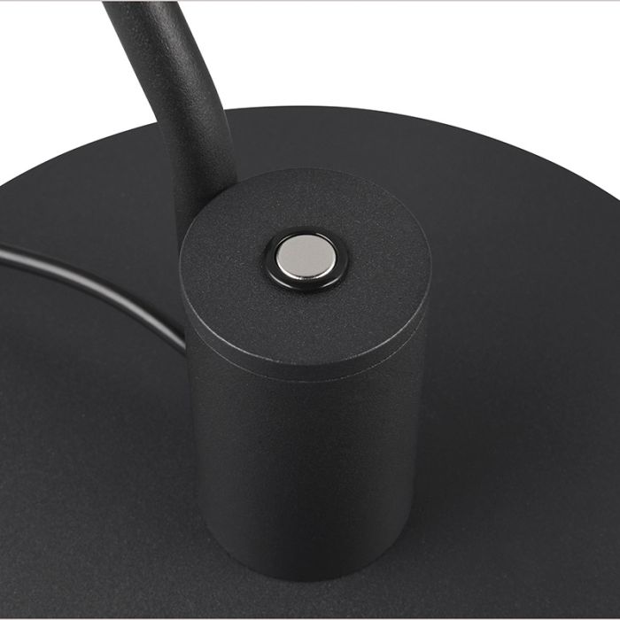 Black table lamp modern, Koendert, 6W, white switch LED, with touch dimmer