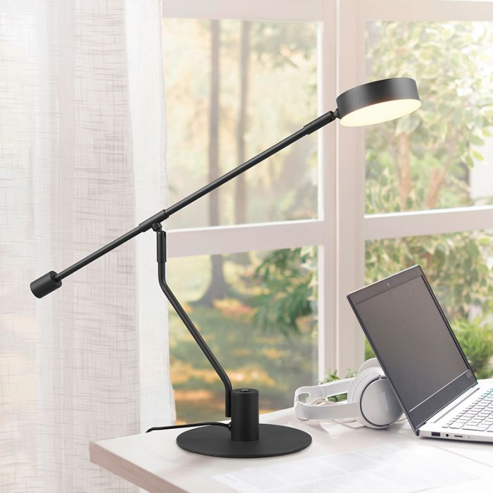 Black table lamp modern, Koendert, 6W, white switch LED, with touch dimmer