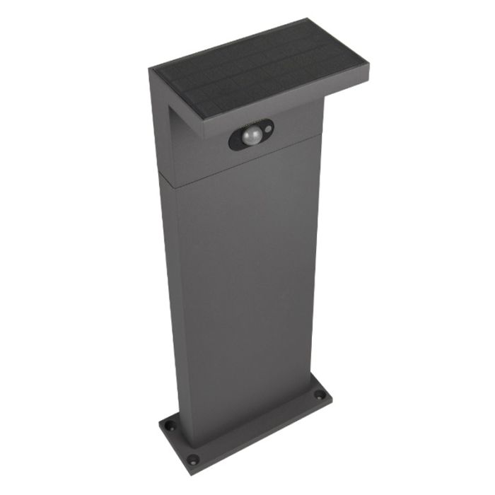 Anthracite solar outdoor floor lamp modern, Nesrin, 5W, white switch LED, IP65