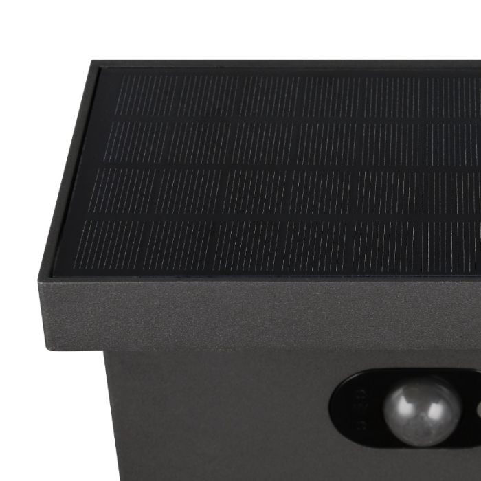 Anthracite solar outdoor floor lamp modern, Nesrin, 5W, white switch LED, IP65